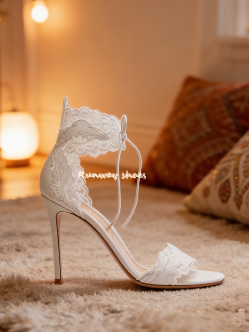 Bandage - Sapatos de Casamento Brancos de Luxo