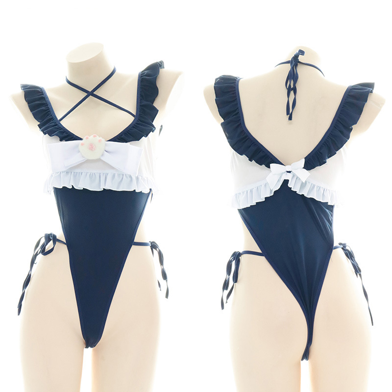 Bandage - Bonito babados borda um pedaço maiô