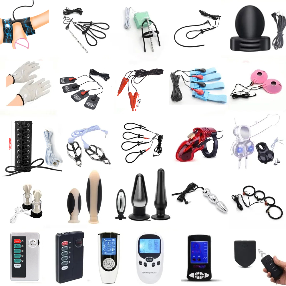 Medical Gloves - Eletro e-stim brinquedo massagem estimulação masturbação