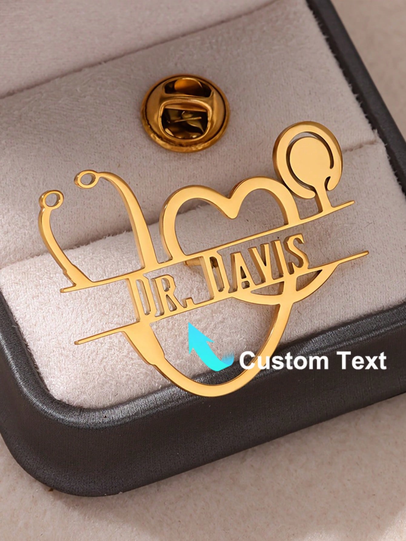 Stethoscope - Personalizado vintage estetoscópio coração broche pino